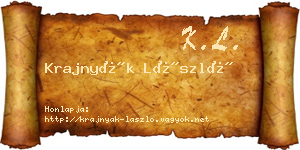 Krajnyák László névjegykártya