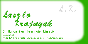 laszlo krajnyak business card