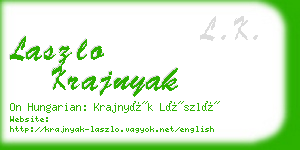laszlo krajnyak business card